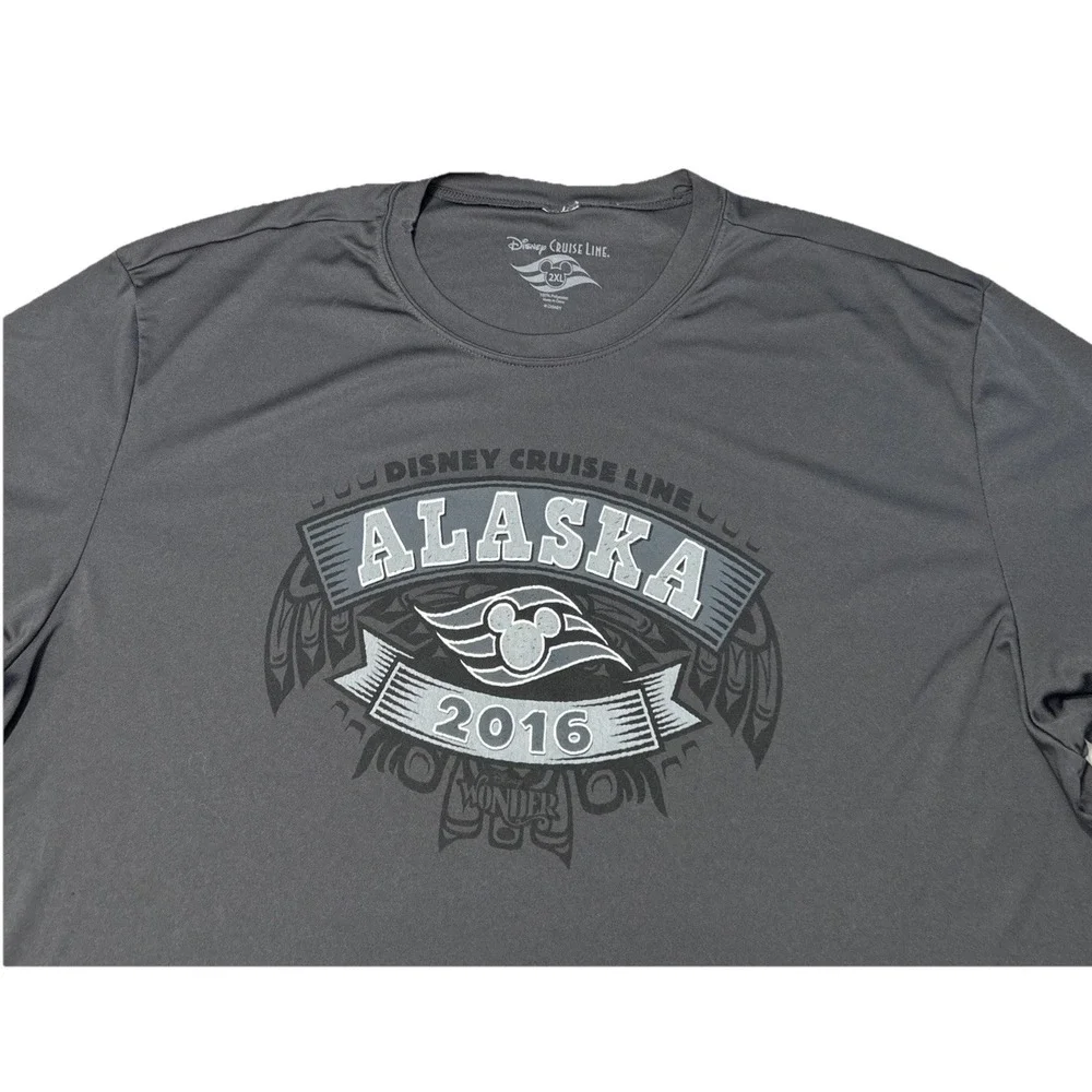 Mens Disney Cruise Line WONDER Alaska Shirt Moisture Wicking 100%‎ Poly 2XL 2016